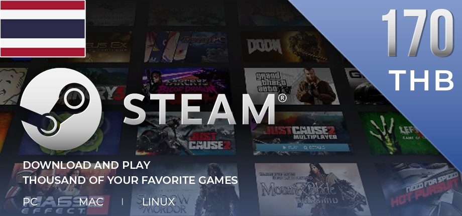 Steam Wallet Code 170 THB (~137.700 VNĐ)